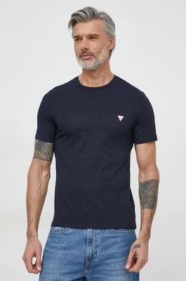 Guess t-shirt bawełniany męski kolor granatowy gładki M2YI36 I3Z14