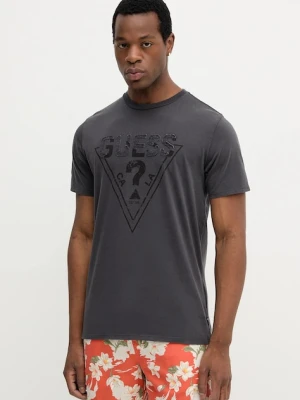 Guess t-shirt bawełniany męski kolor szary z nadrukiem M5YI42 KBW41