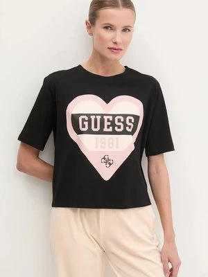 Guess t-shirt bawełniany MONICA damski kolor czarny V5RI01 I3Z14