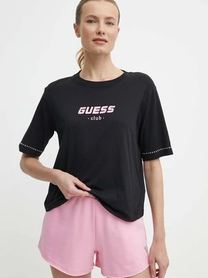 Guess t-shirt bawełniany NATALIA damski kolor czarny V4GI11 JA914