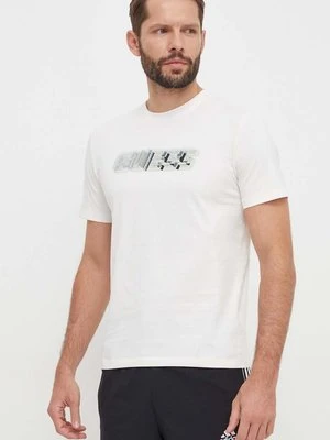 Guess t-shirt bawełniany NIKOLAS męski kolor beżowy z nadrukiem Z4RI10 I3Z14