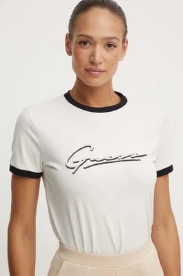 Guess t-shirt bawełniany NOÉMIE damski kolor biały V4YI05 K8FQ4