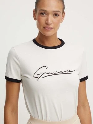 Guess t-shirt bawełniany NOÉMIE damski kolor biały V4YI05 K8FQ4