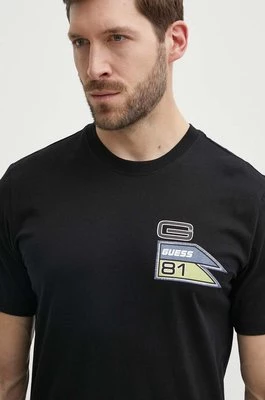 Guess t-shirt bawełniany OZRIC męski kolor czarny z nadrukiem Z4GI16 I3Z14