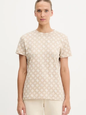 Guess t-shirt bawełniany PEONY damski kolor beżowy V5YI04 I3Z14