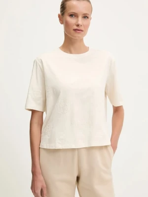 Guess t-shirt bawełniany PEONY damski kolor beżowy V5YI10 I3Z14