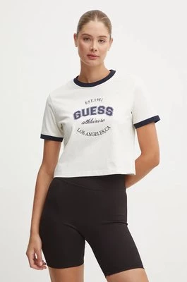 Guess t-shirt bawełniany RAQUELLE damski kolor beżowy V4BI08 K8FQ4