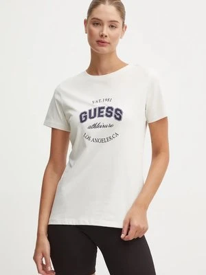 Guess t-shirt bawełniany RAQUELLE damski kolor beżowy V4BI17 K8FQ4