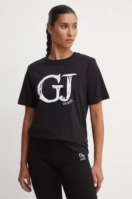 Guess t-shirt bawełniany SARA damski kolor czarny V4YI01 K8FQ4