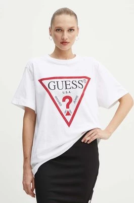 Guess t-shirt bawełniany SHINY damski kolor biały W4YI34 I3Z14