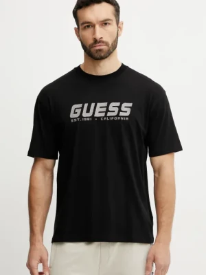 Guess t-shirt bawełniany SURON męski kolor czarny z aplikacją Z5RI10 I3Z14