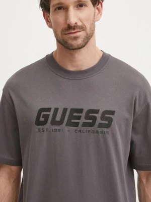 Guess t-shirt bawełniany SURON męski kolor szary z aplikacją Z5RI10 I3Z14