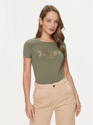 Guess T-Shirt Bold W4RI29 J1314 Zielony Slim Fit