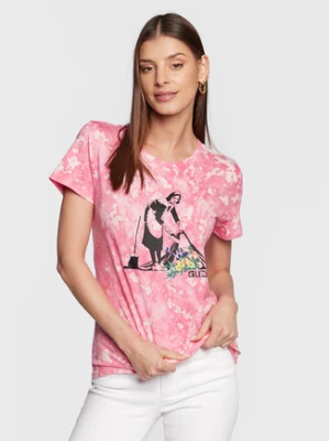 Guess T-Shirt BRANDALISED W3RI67 K9RM3 Różowy Regular Fit