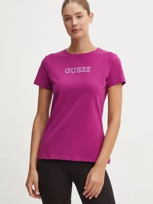 Guess t-shirt BRIANA damski kolor fioletowy V3BI11 J1314