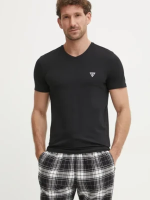 Guess t-shirt CALEB męski kolor czarny z nadrukiem U97M01 KCD31