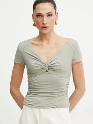 Guess t-shirt CHARLOTTE damski kolor zielony W5GP15 KACM2