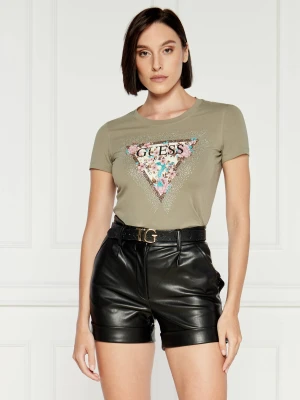 GUESS T-shirt Cherry Flower | Slim Fit khaki