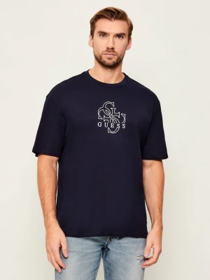 GUESS T-shirt | Classic fit granatowy