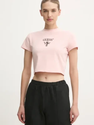 Guess t-shirt COLETTE damski kolor różowy V4YI20 KCDH1