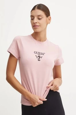 Guess t-shirt COLETTE damski kolor różowy V4YI21 KCDH1