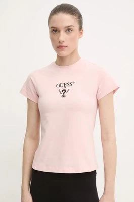 Guess t-shirt COLETTE damski kolor różowy V4YI21 KCDH1