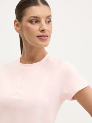 Guess t-shirt COLETTE damski kolor różowy V4YI21 KCDH1