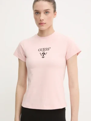 Guess t-shirt COLETTE damski kolor różowy V4YI21 KCDH1