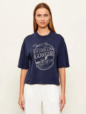 GUESS T-shirt | Cropped Fit granatowy