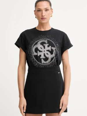Guess T-shirt damski bawełniany czarny