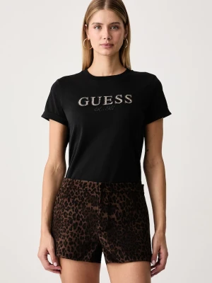Guess T-shirt damski bawełniany czarny