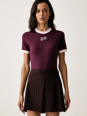 Guess T-shirt damski fioletowy