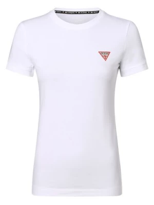 GUESS T-shirt damski Kobiety Bawełna biały jednolity,