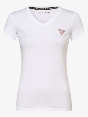GUESS T-shirt damski Kobiety Bawełna biały nadruk,