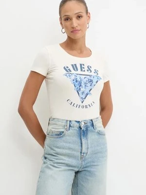 Guess t-shirt damski kolor beżowy W4BI19 J1314