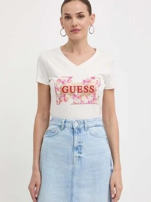 Guess t-shirt damski kolor beżowy W4GI23 J1314