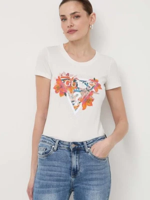 Guess t-shirt damski kolor beżowy W4GI62 J1314