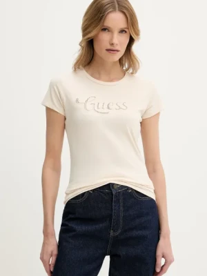 Guess t-shirt damski kolor beżowy W5GI47 KA0Q1