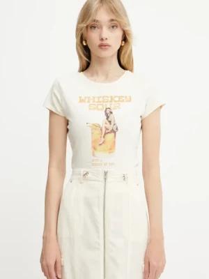 Guess t-shirt damski kolor beżowy W5GI48 K49A1