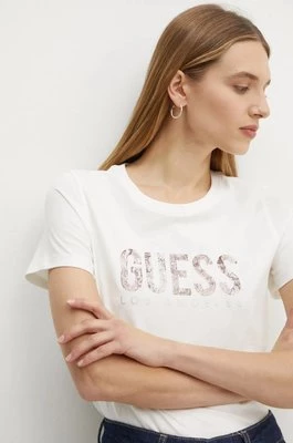 Guess t-shirt damski kolor beżowy W5RI19 I3Z14