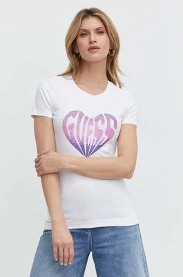 Guess t-shirt HEART damski kolor biały W4RI53 J1314