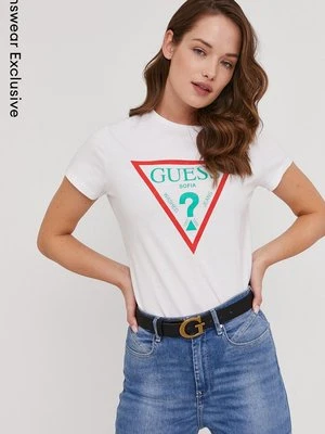 Guess T-shirt damski kolor biały