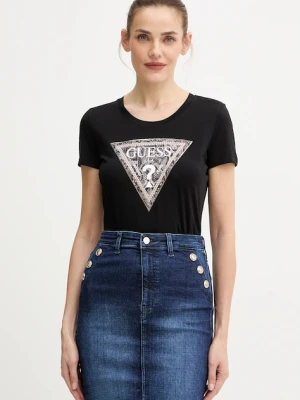 Guess t-shirt damski kolor czarny W5BI15 J1314