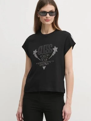 Guess t-shirt damski kolor czarny W5RI06 I3Z14