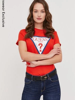 Guess T-shirt damski kolor czerwony