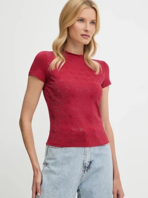 Guess t-shirt damski kolor czerwony W4BI26 J1314