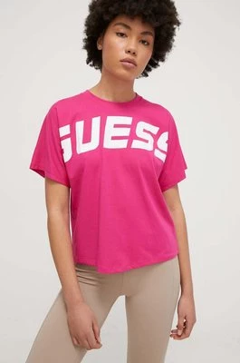 Guess t-shirt DEANA damski kolor fioletowy V4RI09 KC2Z0