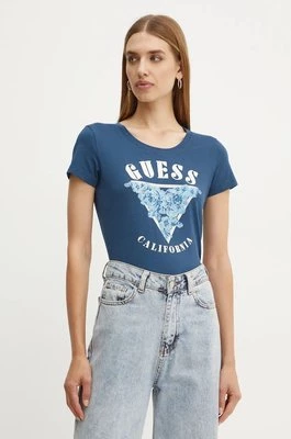 Guess t-shirt damski kolor granatowy W4BI19 J1314