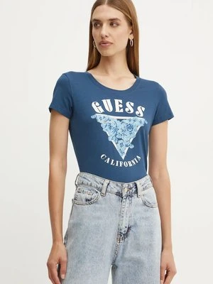 Guess t-shirt damski kolor granatowy W4BI19 J1314