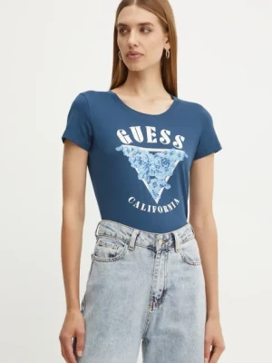 Guess t-shirt damski kolor granatowy W4BI19 J1314